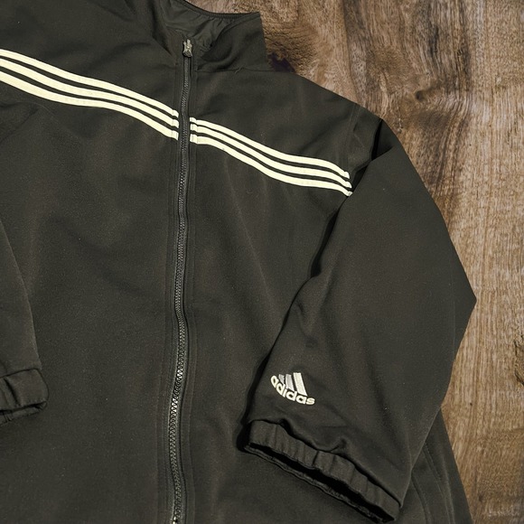 Vtg Adidas Reversible Windbreaker Track Jacket Black Large - Picture 6 of 9